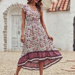 Floral high low dress
